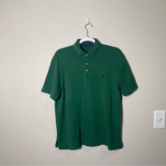 Polo Ralph Lauren Classic Polo Shirt Green Short Sleeve Men's Size Large - Picture 12 of 12